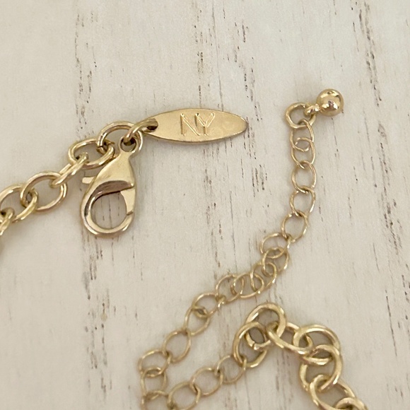 NY & Co. Orange Teardrops, Statement Necklace with White & Gold Accent Beads. - Picture 8 of 11